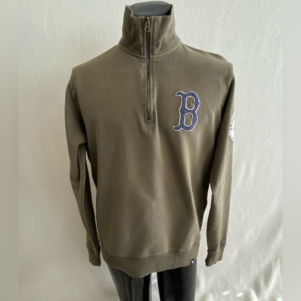 Boston Red Sox Pullover Men’s Medium '47 Green Borderland 1/4 Zip Sweatshirt